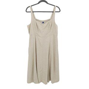 Old Navy Linen Dress Womens XXL Beige Cottagecore Boho Feminine Coastal Prairie